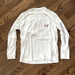 Long Sleeve White Tee Vineyard Vines Basketball Shirt